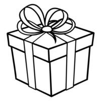 Gift Box outline illustration digital coloring book page line art drawing vector