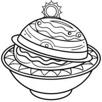 Gyro food outline illustration digital coloring book page line art drawing vector