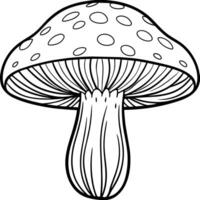 Mushroom outline illustration digital coloring book page line art drawing vector