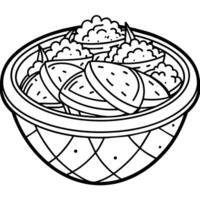 Gyro food outline illustration digital coloring book page line art drawing vector