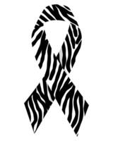 Zebra print ribbon for Rare disease day in flat design. vector