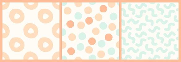 Abstract shapes seamless pattern set in a muted pastel color palette. vector
