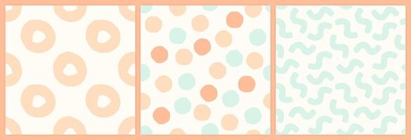 Abstract shapes seamless pattern set in a muted pastel color palette. vector