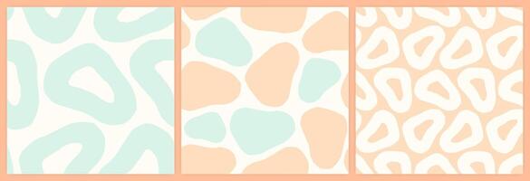 Abstract shapes seamless pattern set in a muted pastel color palette. vector