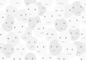 Bullying faces seamless pattern on gray and white background. vector