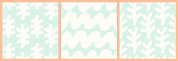 Abstract shapes seamless pattern set in a muted pastel color palette. vector