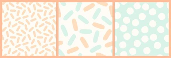 Abstract shapes seamless pattern set in a muted pastel color palette. vector