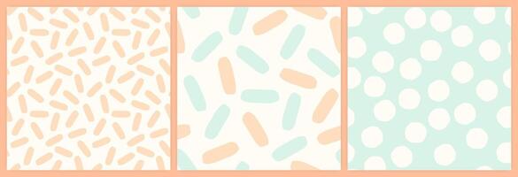 Abstract shapes seamless pattern set in a muted pastel color palette. vector