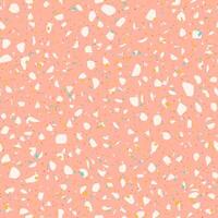 Warm pink and cream terrazzo texture background. Seamless pastel terracotta pink pattern. vector