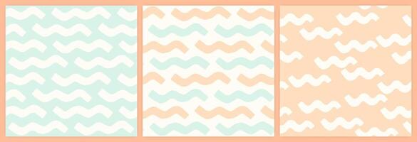 Abstract shapes seamless pattern set in a muted pastel color palette. vector