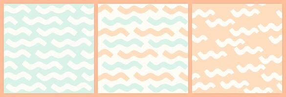 Abstract shapes seamless pattern set in a muted pastel color palette. vector