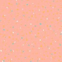 Warm pink, cream and mustard yellow terrazzo texture background. Seamless pastel pattern. vector