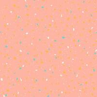 Warm pink, cream and mustard yellow terrazzo texture background. Seamless pastel pattern. vector