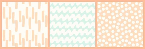 Abstract shapes seamless pattern set in a muted pastel color palette. vector