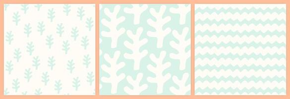 Abstract shapes seamless pattern set in a muted pastel color palette. vector