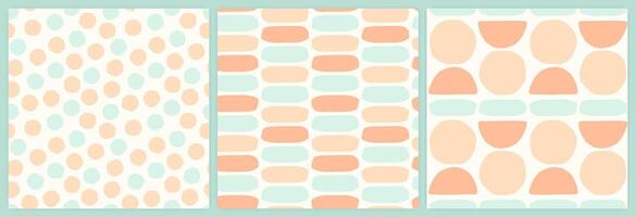 Abstract shapes seamless pattern set in a muted pastel color palette. vector