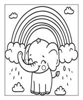 Elephant coloring page vector