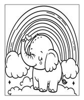 Elephant coloring page vector