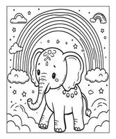 Elephant coloring page vector