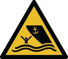 boating area iso warning symbol vector