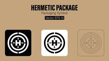 hermético paquete embalaje símbolo vector