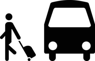 bus disembarkation iso symbol vector