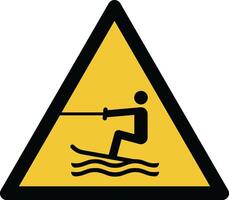 water skiing or towed water activity area iso warning symbol vector