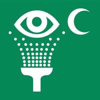 eye wash station with crescent iso symbol vector