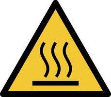 hot surface iso warning symbol vector