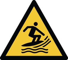 surfing iso warning symbol vector