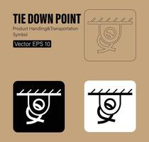 Tie Down Point Product Handling And Transportation Symbol vector