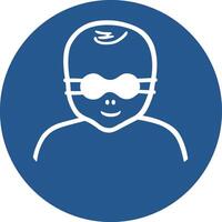 Protect infants' eyes with opaque eye protection vector