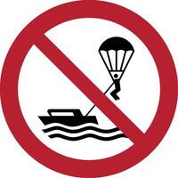 no parasailing iso prohibition symbol vector