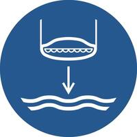 lower the rescue boat to the water ,lifeboat launch sequence vector