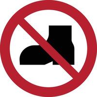 no outdoor footwear iso prohibition symbol vector