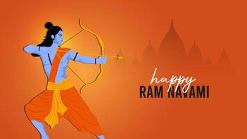 feliz publicación en las redes sociales del festival ram navami de la india vector