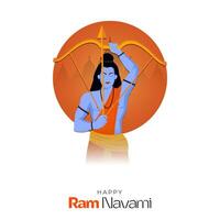 feliz publicación en las redes sociales del festival ram navami de la india vector