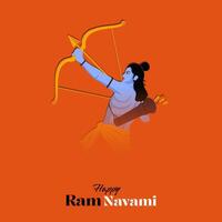 feliz publicación en las redes sociales del festival ram navami de la india vector