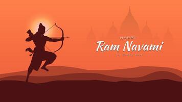 feliz publicación en las redes sociales del festival ram navami de la india vector