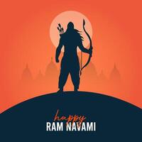 feliz publicación en las redes sociales del festival ram navami de la india vector