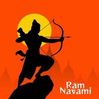 feliz publicación en las redes sociales del festival ram navami de la india vector