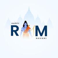 feliz publicación en las redes sociales del festival ram navami de la india vector