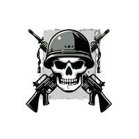 army skull with machine guns vector