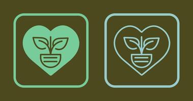 Ecology Heart Icon vector