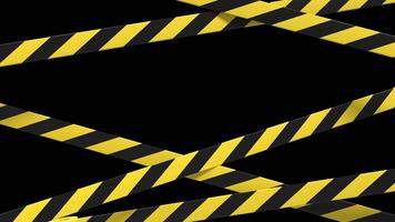 Warning tape and police line animation. Black and yellow line striped animation. Warning danger tape. Transparent background with alpha channel video