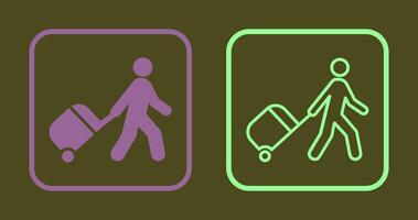 Walking With Luggage Icon vector