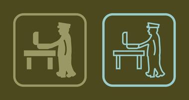 Guard Checking Briefcase Icon vector