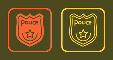 icono de placa de policía vector