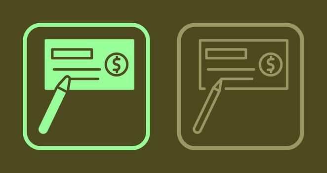 Write Cheque Icon vector
