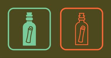 Scroll in Bottle Icon vector